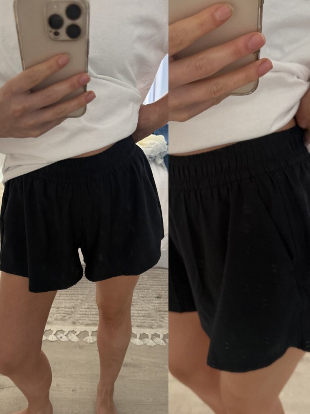 Crz Yoga Black Flowy Athletic Shorts